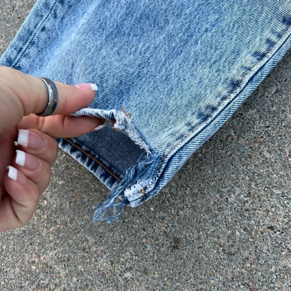 Levi's 511 Slim Fit Premium Jeans American Flag Patch Distressed Peekaboo 36x34